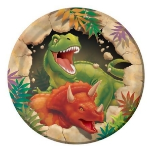 Club Pack of 96 Dinosaur Blast Paper Decoration Party Luncheon Plate 7 - All