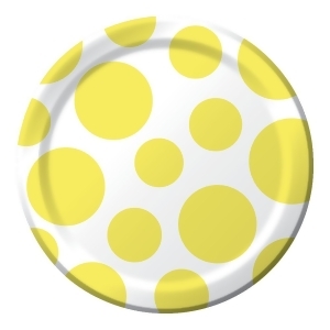 Club Pack of 192 Chevron Dots Mimosa Round Lunch Disposable Party Plates 7 - All