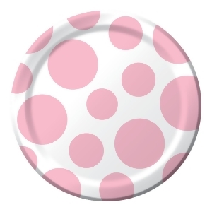 Club Pack of 192 Chevron Dots Classic Pink Round Lunch Disposable Party Plates 7 - All