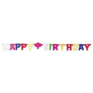 Club Pack of 12 Multi-Colored Happy Birthday Jointed Banner Party Signs 5' - All