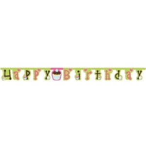 Club Pack of 12 Large Sweet Treats Jointed Happy Birthday Party Decoration Banner - All