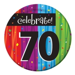 Club Pack of 96 Milestone Celebrations Celebrate 70 Disposable Paper Party Lunch Plates 7 - All