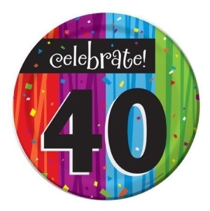 Club Pack of 96 Multi Colored Milestone Celebrations Lunch Party Decoration Plates 7 - All