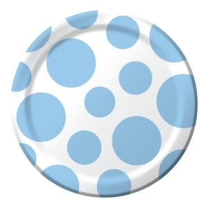 Club Pack of 192 Chevron Dots Pastel Blue Round Lunch Disposable Party Plates 7 - All