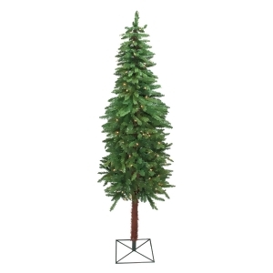 7' Pre-Lit Two-Tone Alpine Artificial Christmas Tree Clear Lights - All