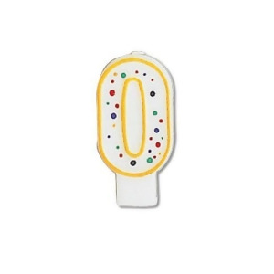 Club pack of 12 White Polka Dot Numeral With Yellow Trim 3 - All