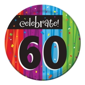 Club Pack of 96 Milestone Celebrations Celebrate 60 Disposable Paper Party Lunch Plates 7 - All