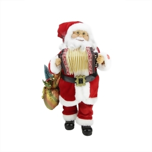 18 Battery Operated Animated Musical Standing Santa Claus Christmas Figure with Accordion - All