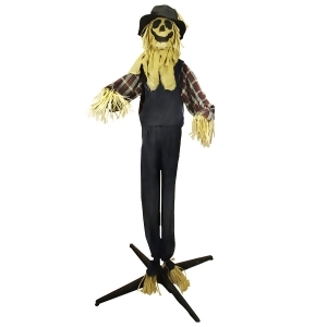 5.5' Battery Operated Lighted Led Animated Scarecrow Halloween Decoration - All