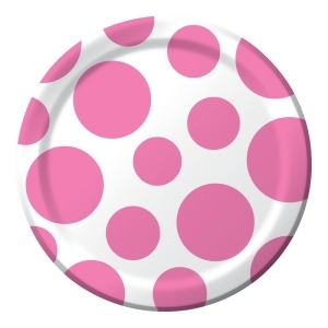 Club Pack of 192 Chevron Dots Candy Pink Disposable Paper Party Luncheon Plates 7 - All