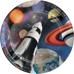 Club Pack of 96 Space Blast Disposable Paper Premium Strength Party Dinner Plates 9 - All