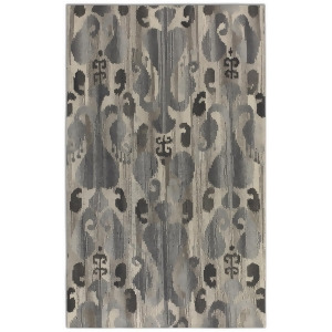 9' x 12' Sulastri Ikat Gray Hand Tufted Wool Area Throw Rug - All