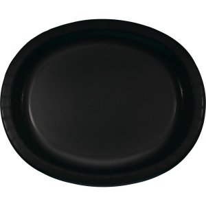 Club Pack of 96 Jet Black Disposable Paper Premium Strength Party Dinner Plates 12 - All