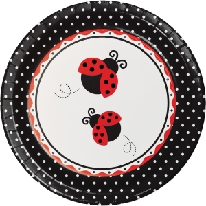 Club Pack of 96 Ladybug Fancy Disposable Paper Party Banquet Dinner Plates 10 - All