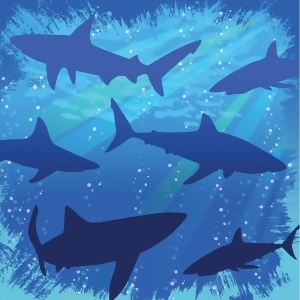 Club Pack of 192 Shark Splash Premium 3-Ply Disposable Party Beverage Napkins 5 - All