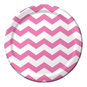 Club Pack of 192 Chevron Dots Candy Pink Disposable Paper Party Dinner Plates 9 - All