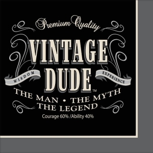 Club Pack of 192 Vintage Dude Premium 3-Ply Party Beverage Napkins 5 - All