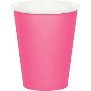 Club Pack of 192 Candy Pink Disposable Paper Hot and Cold Party Tumbler Cups 9 oz. - All