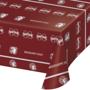 Pack of 12 Mississippi State University Disposable Plastic Picnic Party Table Covers 108 - All