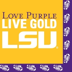 Club Pack of 240 Ncaa Louisiana State University Premium 2-Ply Disposable Party Lunch Napkins 6.5 - All