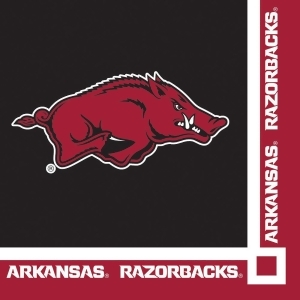 Club Pack of 240 Ncaa University of Arkansas Premium 2-Ply Disposable Party Beverage Napkins 5 - All