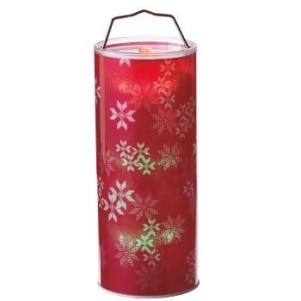 12 Battery Operated Transparent Red Snowflake Led Color Changing Lighted Hanging Christmas Lantern - All
