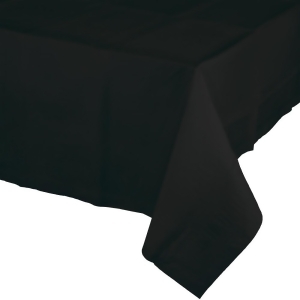 Pack of 6 Jet Black Disposable Tissue Picnic Party Table Covers 108 - All