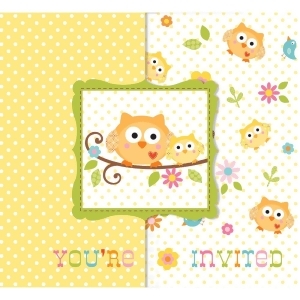 Club Pack of 48 Happi Tree Yellow Baby Shower Party Invitation Cards - All