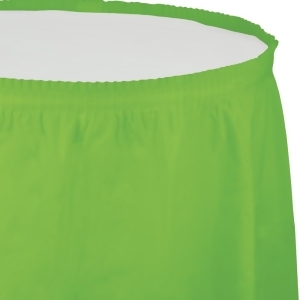 Pack of 6 Fresh Lime Green Pleated Disposable Plastic Picnic Party Table Skirts 14' - All