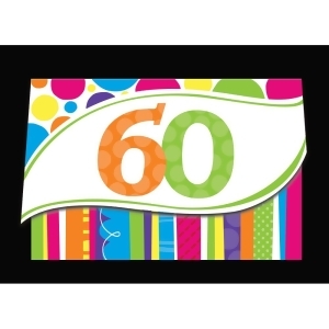 Club Pack of 48 Bright And Bold 60th Birthday Party Invitation Cards - All
