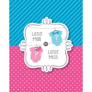 Club Pack of 48 Bow or Bowtie Paper Baby Shower Invitation Cards - All