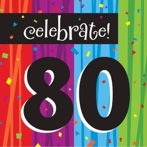 Club Pack of 192 Milestone 80 Celebrations Premium 3-Ply Disposable Party Lunch Napkins 6.5 - All