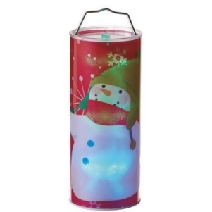12 Battery Operated Transparent Red Waving Snowman Led Color Changing Lighted Hanging Christmas Lantern - All