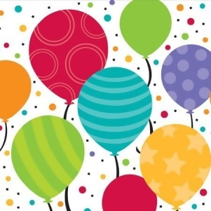 Club Pack of 384 Multi-Colored Shimmering Balloons 2-Ply Beverage Party Napkins 5 - All