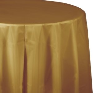 Club Pack of 12 Glittering Gold Disposable Plastic Octy-Round Picnic Party Table Covers 82 - All