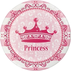 Club Pack of 192 Pink Princess Royalty Disposable Paper Party Lunch Plates 7 - All