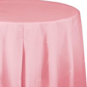 Club Pack of 12 Classic Pink Disposable Plastic Octy-Round Picnic Party Table Covers 82 - All