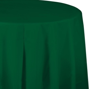 Club Pack of 12 Hunter Green Disposable Plastic Octy-Round Picnic Party Table Covers 82 - All