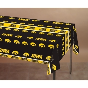 Club Pack of 12 University of Iowa Ncaa Disposable Plastic Party Banquet Table Covers 108 - All
