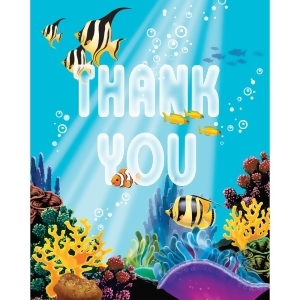 Club Pack of 96 Ocean Party Fold Over Style Paper Thank You Notes 5 - All
