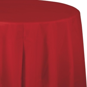 Club Pack of 12 Classic Red Disposable Plastic Octy-Round Picnic Party Table Covers 82 - All