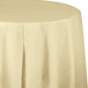 Club Pack of 12 Ivory White Disposable Plastic Octy-Round Picnic Party Table Covers 82 - All