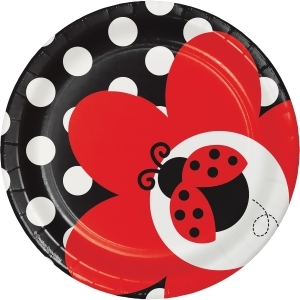 Club Pack of 96 Ladybug Fancy Premium Disposable Paper Party Lunch Plates 7 - All