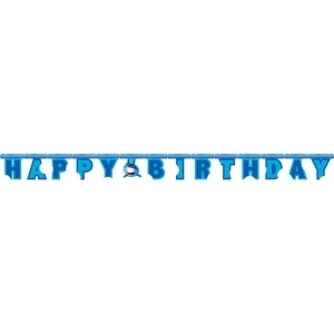 Club Pack of 12 Shark Splash Happy Birthday Jointed Banner Party Signs 7.25' - All