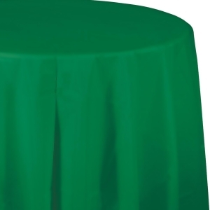 Club Pack of 12 Emerald Green Disposable Plastic Octy-Round Picnic Party Table Covers 82 - All