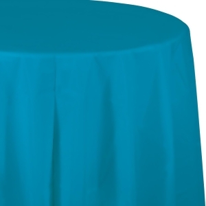 Club Pack of 12 Turquoise Blue Disposable Plastic Octy-Round Picnic Party Table Covers 82 - All