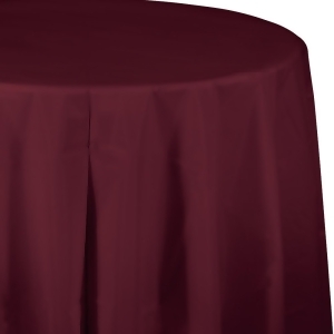 Club Pack of 12 Burgundy Disposable Plastic Octy-Round Picnic Party Table Covers 82 - All