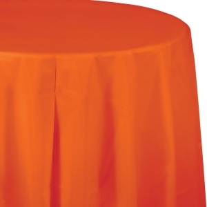 Club Pack of 12 Sunkissed Orange Disposable Plastic Octy-Round Picnic Party Table Covers 82 - All