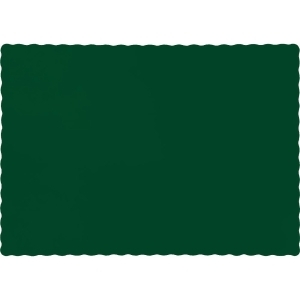 Club Pack of 600 Solid Hunter Green Disposable Table Placemats 13.5 - All
