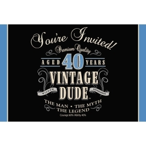 Club Pack of 48 Vintage Dude 40th Birthday Party Gatefold Paper Invitations 6 - All